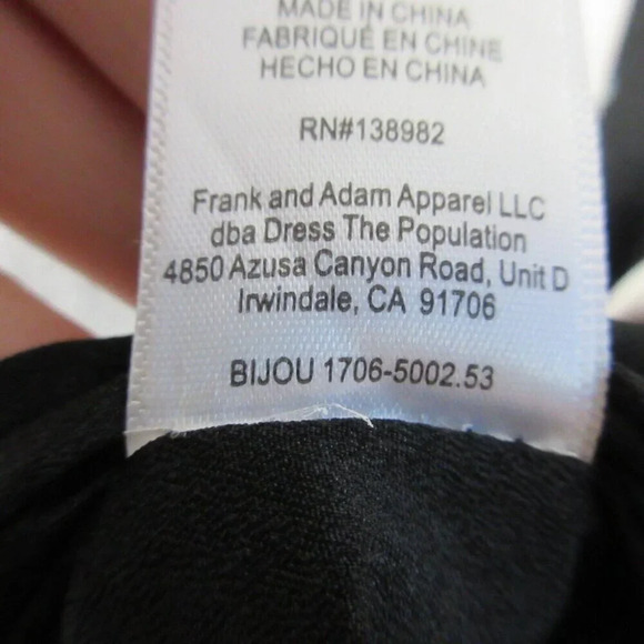 Dress The Population Women Floral Wrap Dress Asymmetrical Hem Black Size L - Picture 4 of 12